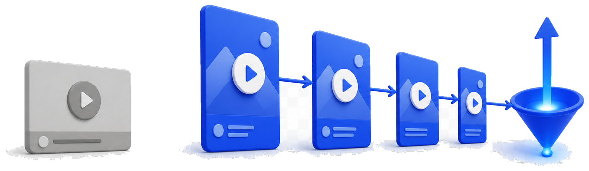 A lonely one-off video versus a complete connected funnel that drives conversions